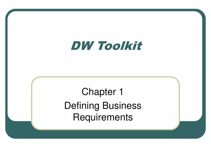 dw toolkit