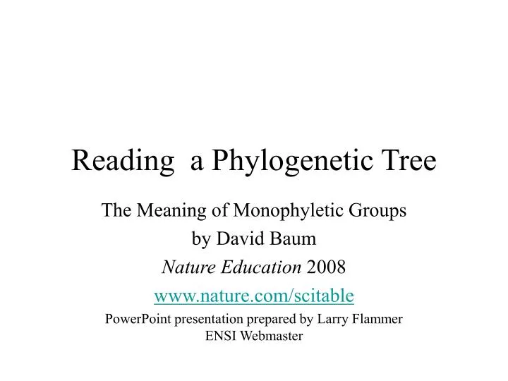 reading a phylogenetic tree