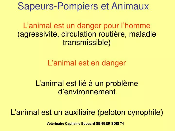 sapeurs pompiers et animaux