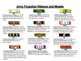 Army Forgotten Ribbons and Medals