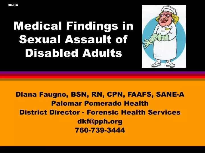 medical findings in sexual assault of disabled adults