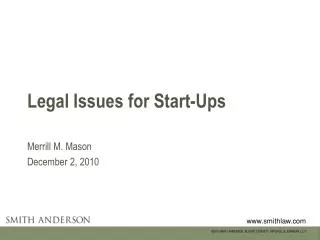 Legal Issues for Start-Ups