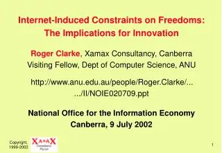 Internet-Induced Constraints on Freedoms: The Implications for Innovation Agenda