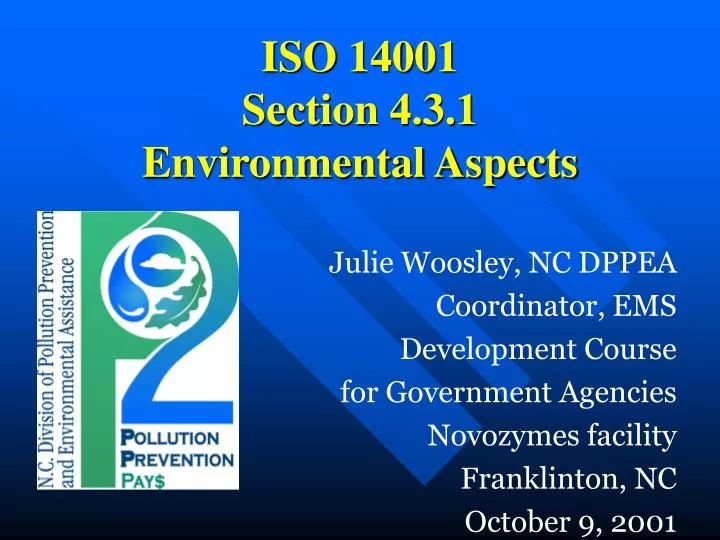 iso 14001 section 4 3 1 environmental aspects
