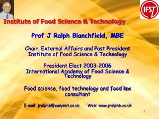 Institute of Food Science &amp; Technology