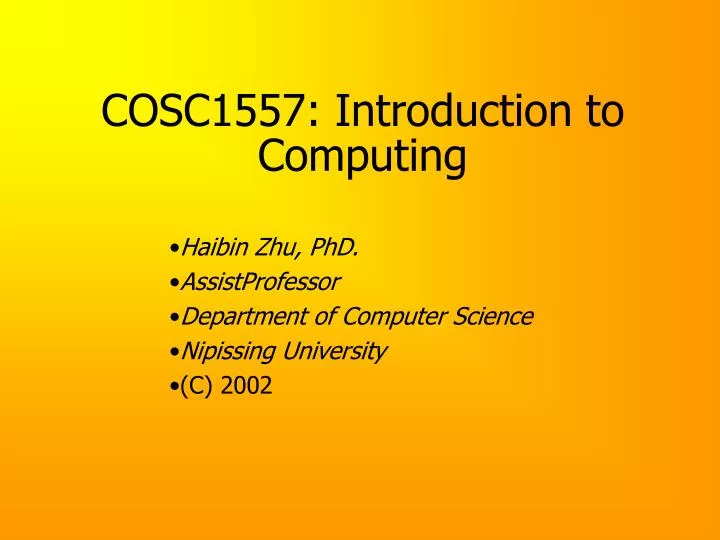 cosc1557 introduction to computing