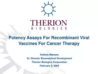 Potency Assays For Recombinant Viral Vaccines For Cancer Therapy