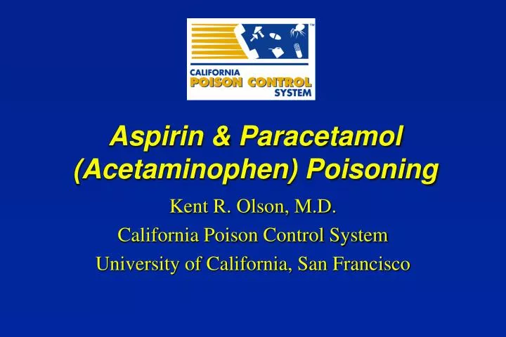 aspirin paracetamol acetaminophen poisoning