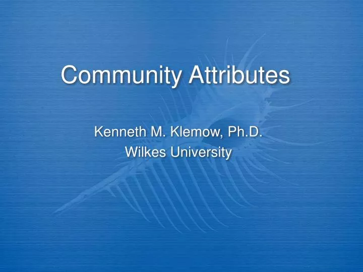 community attributes