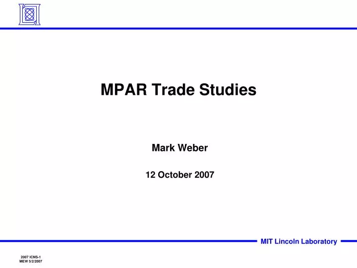 mpar trade studies