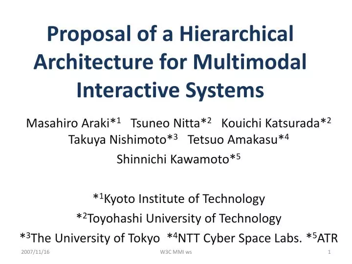 proposal of a hierarchical architecture for multimodal interactive systems