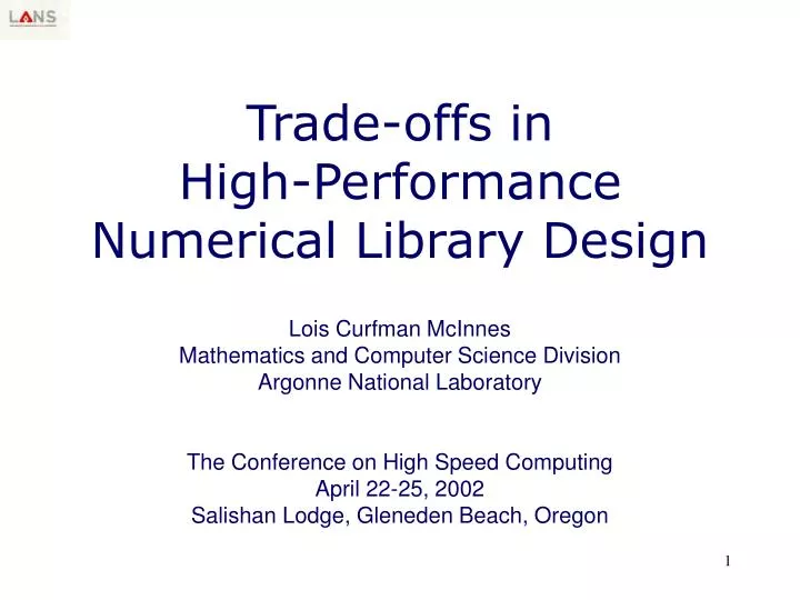 trade offs in high performance numerical library design