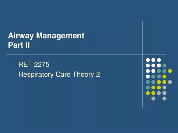 airway management part ii