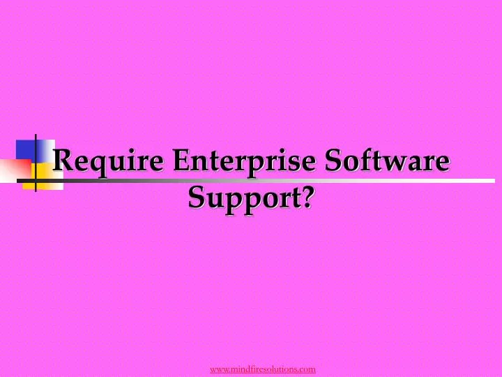 require enterprise software support