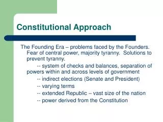 Constitutional Approach