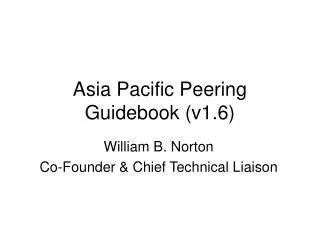 Asia Pacific Peering Guidebook (v1.6)