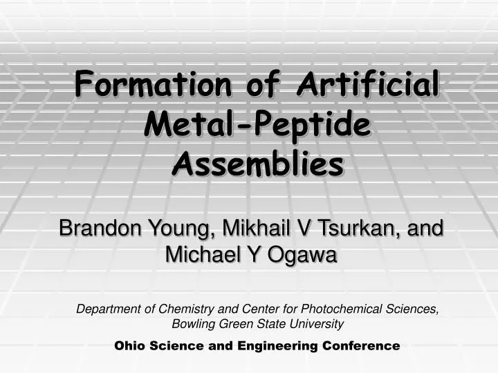 formation of artificial metal peptide assemblies