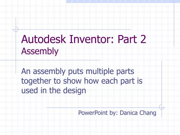 autodesk inventor part 2 assembly