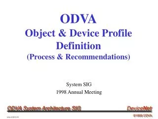 ODVA Object &amp; Device Profile Definition (Process &amp; Recommendations)