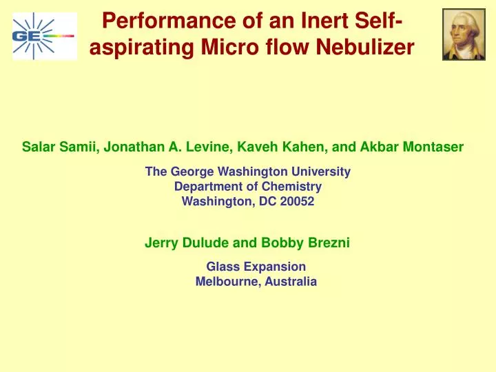 performance of an inert self aspirating micro flow nebulizer