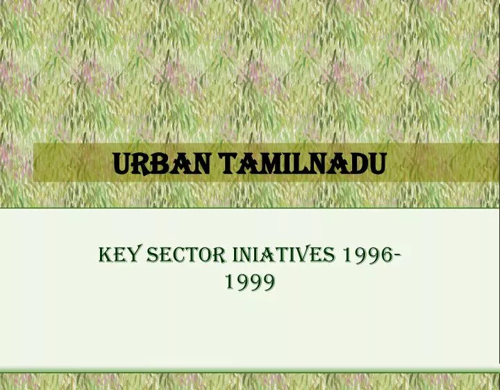 urban tamilnadu
