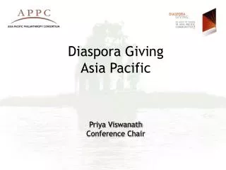 Diaspora Giving Asia Pacific Priya Viswanath Conference Chair
