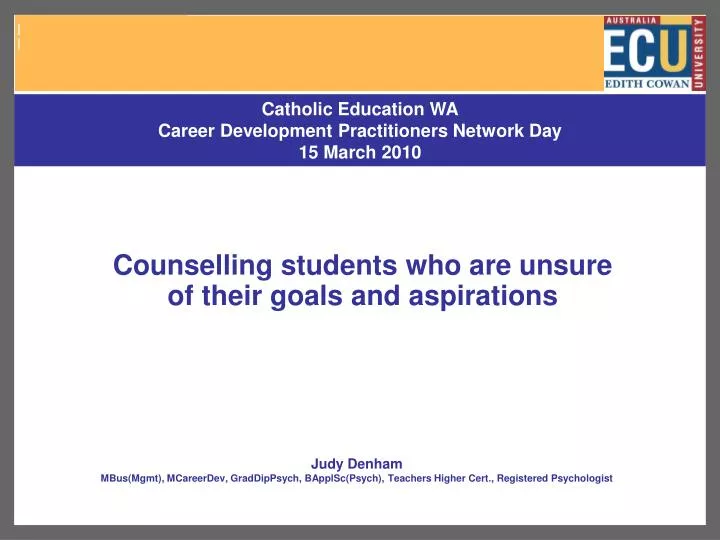 counselling students who are unsure of their goals and aspirations