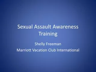 Sexual Assault Awareness Training