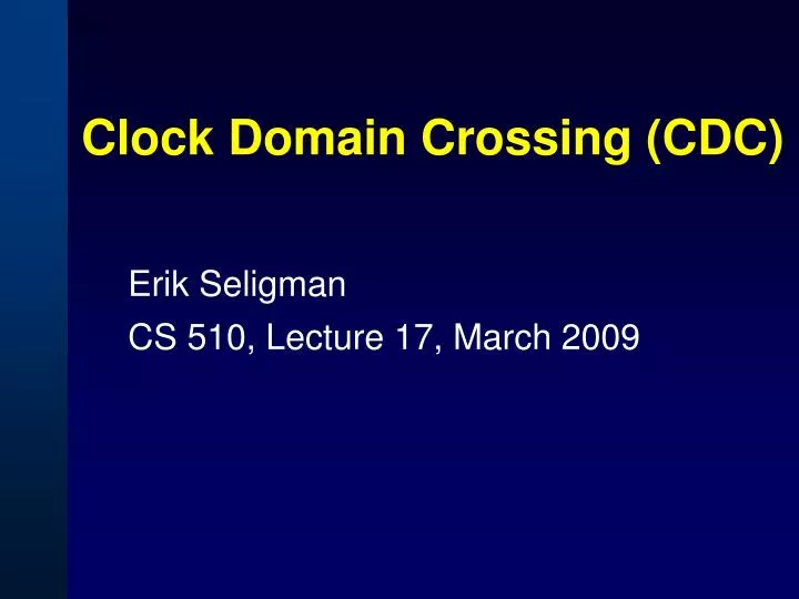 clock domain crossing cdc