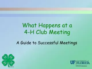 What Happens at a 4-H Club Meeting