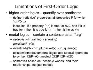 Limitations of First-Order Logic