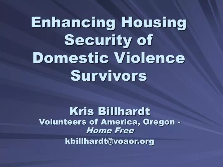 enhancing housing security of domestic violence survivors