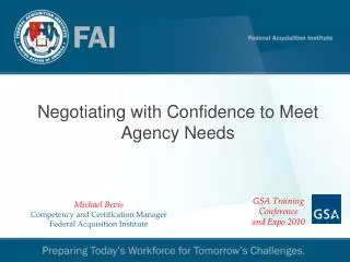 Negotiating with Confidence to Meet Agency Needs