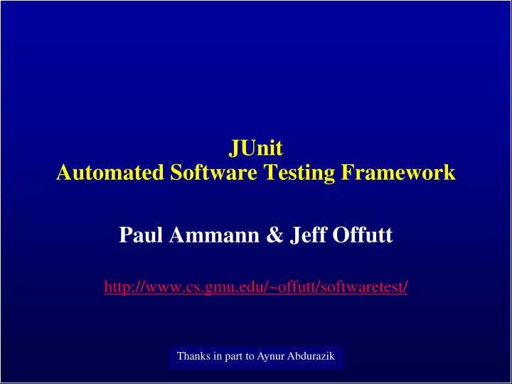junit automated software testing framework