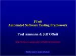 JUnit Automated Software Testing Framework