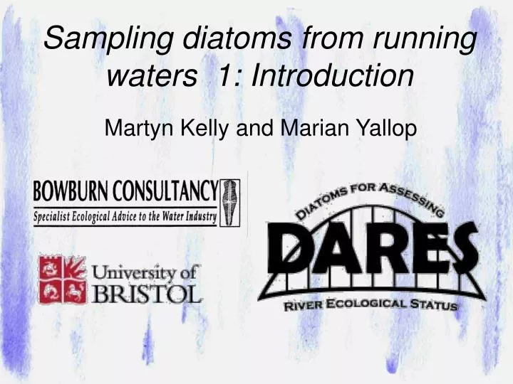 sampling diatoms from running waters 1 introduction