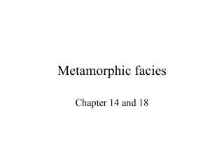 Metamorphic facies