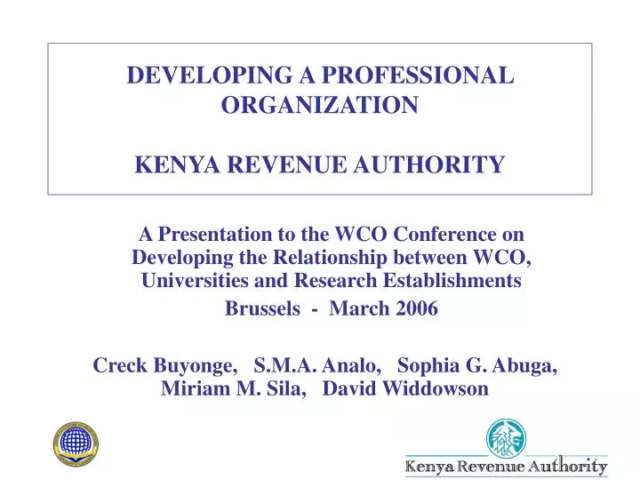 developing a professional organization kenya revenue authority