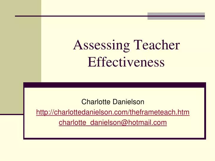 assessing teacher effectiveness