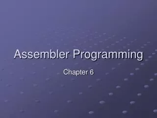 Assembler Programming