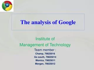 The analysis of Google