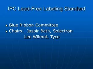 IPC Lead-Free Labeling Standard