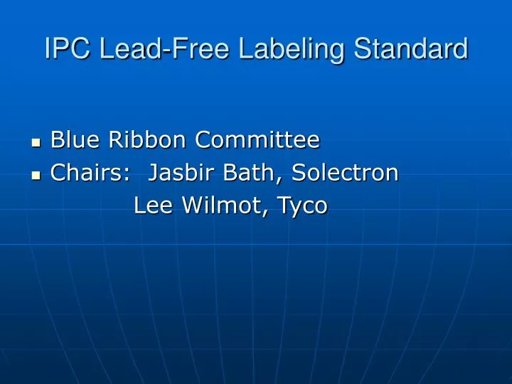 ipc lead free labeling standard