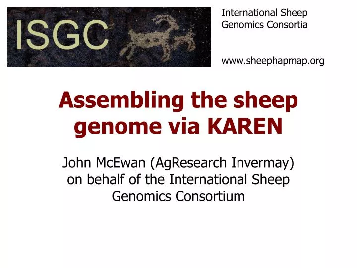 assembling the sheep genome via karen
