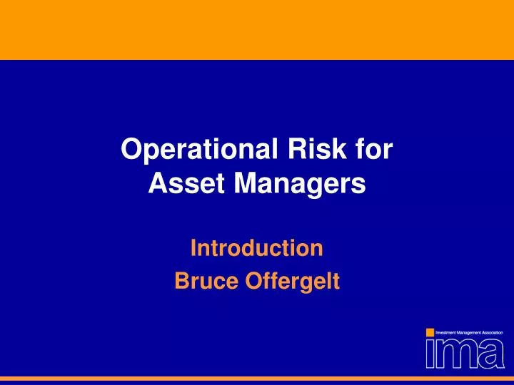 operational risk for asset managers