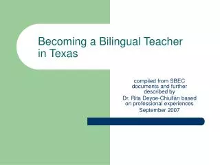 Becoming a Bilingual Teacher in Texas