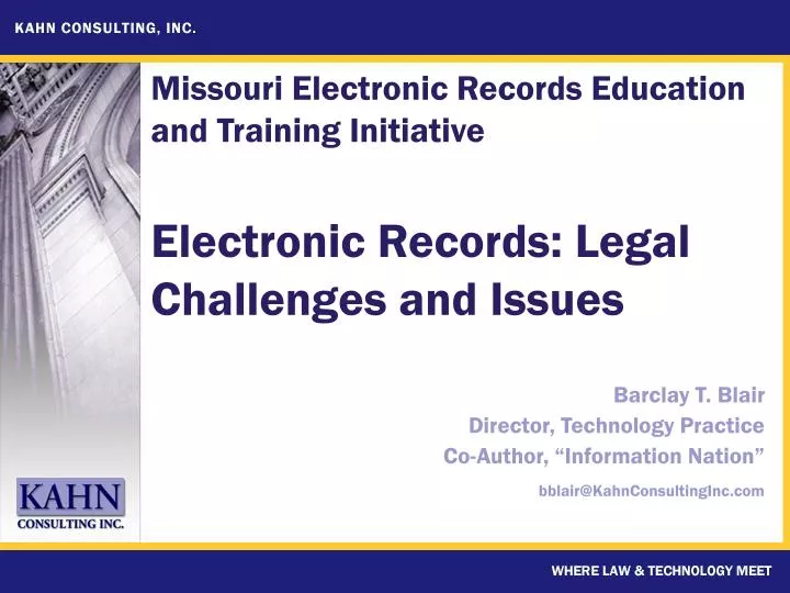 electronic records legal challenges and issues