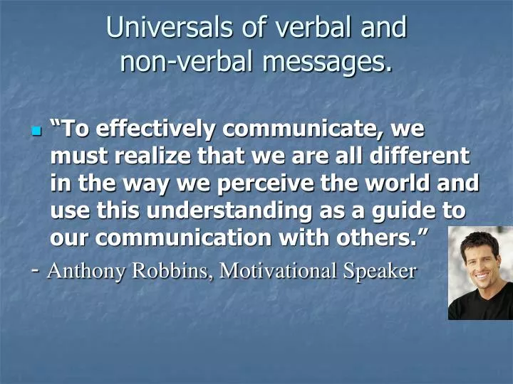 universals of verbal and non verbal messages