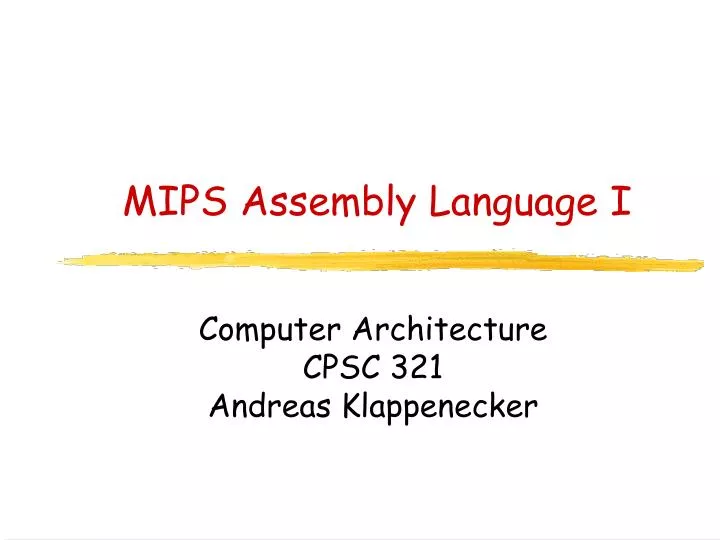 mips assembly language i