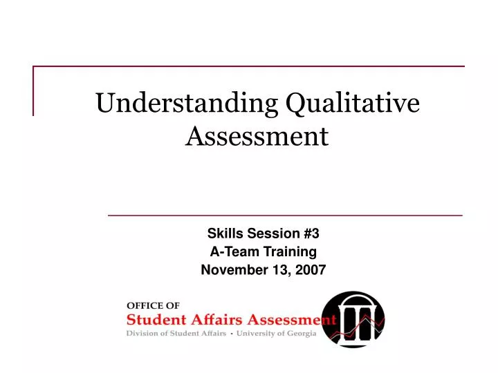 understanding qualitative assessment